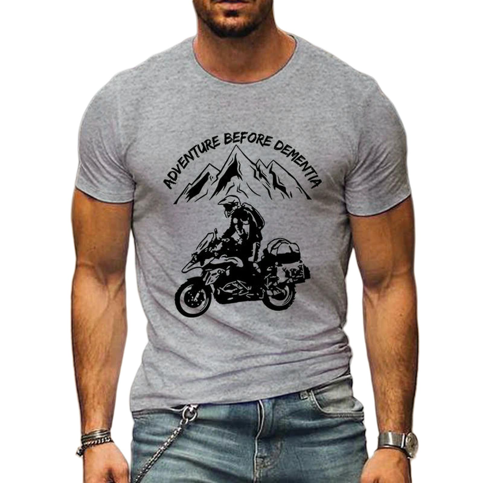 Męskie koszulki męskie śmieszne górskie przygody motocyklowe koszulki Harajuku modna koszula luźna