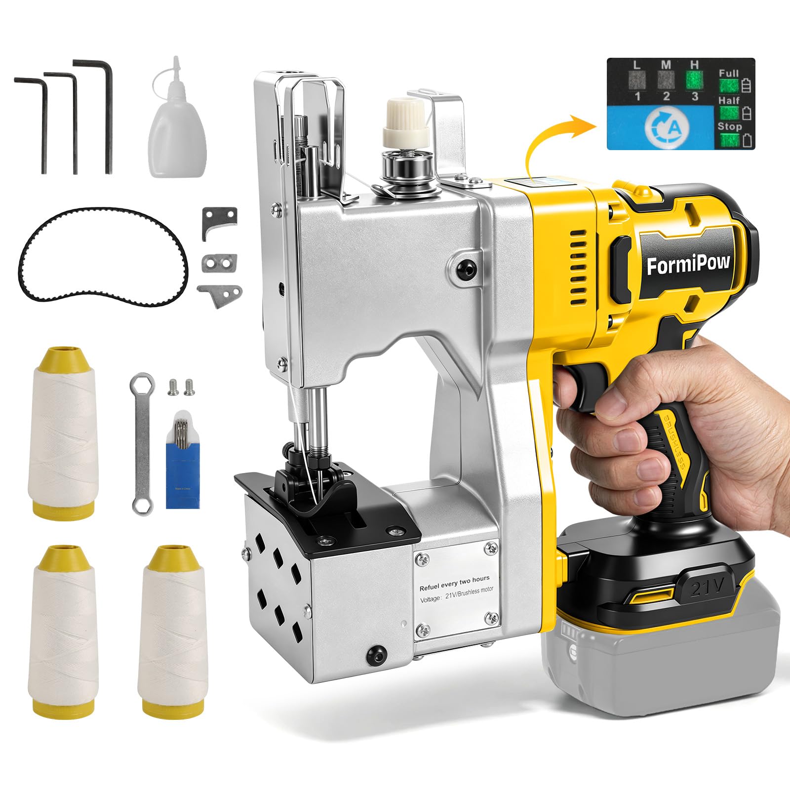 Cordless Bag Sewing Machine for Dewalt 20V Battery (No Battery)