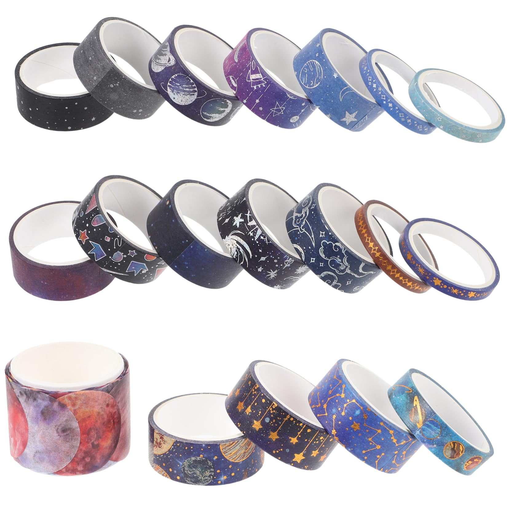 Artibetter 5 Sätze Tape Set Handwerk Verpackung Papier Klebeband Klebrig Washi-tape-aufkleber Washi-tape Dünn Hochwertiges Japanisches Papier 19 Rollen * 5
