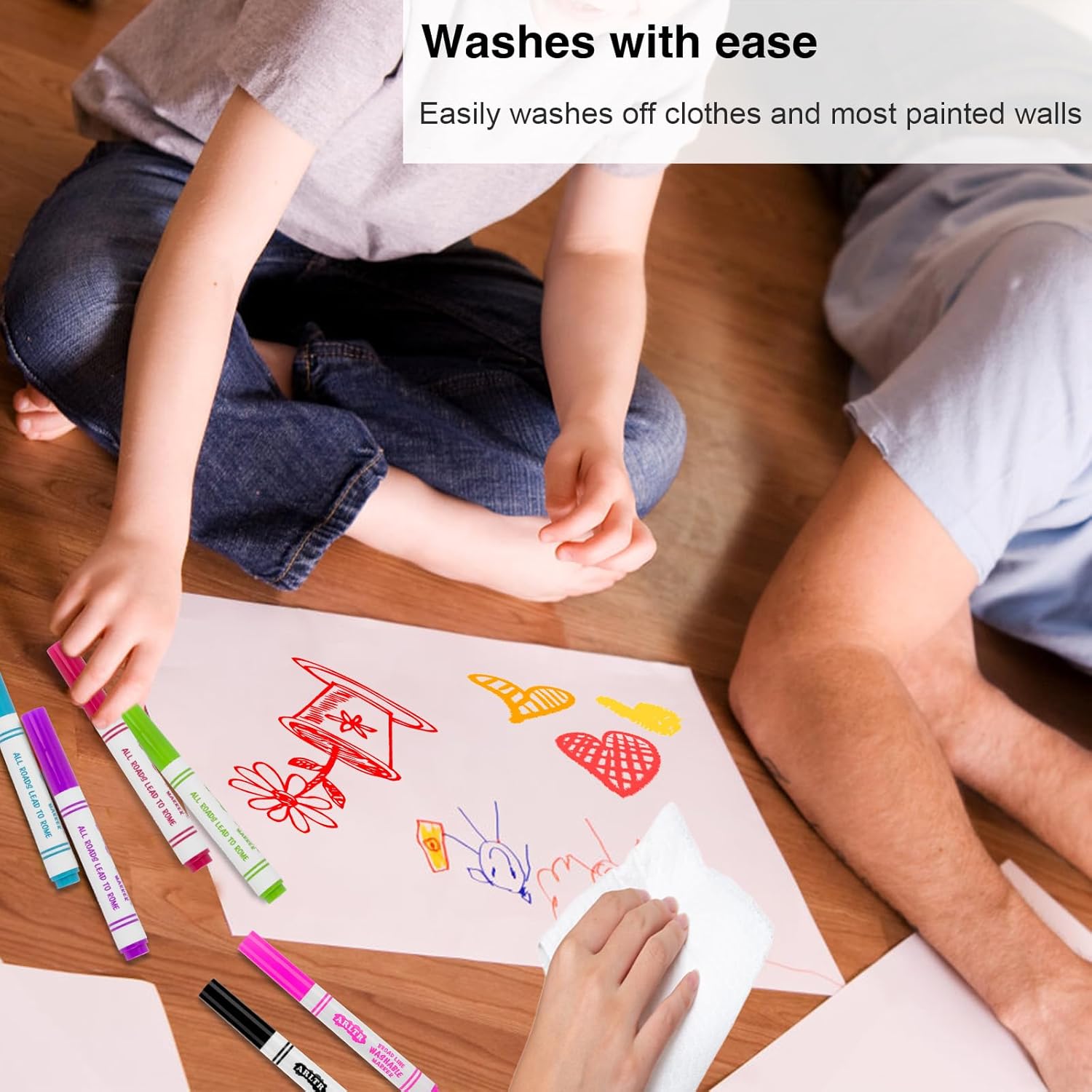 224-Count Washable Markers Bulk Pack for Kids - 16 Vibrant Colors, Broad Line Conical Tip, Perfect for Classroom, School, Teachers & Students - Non-Toxic Art Supplies for Drawing & Crafts