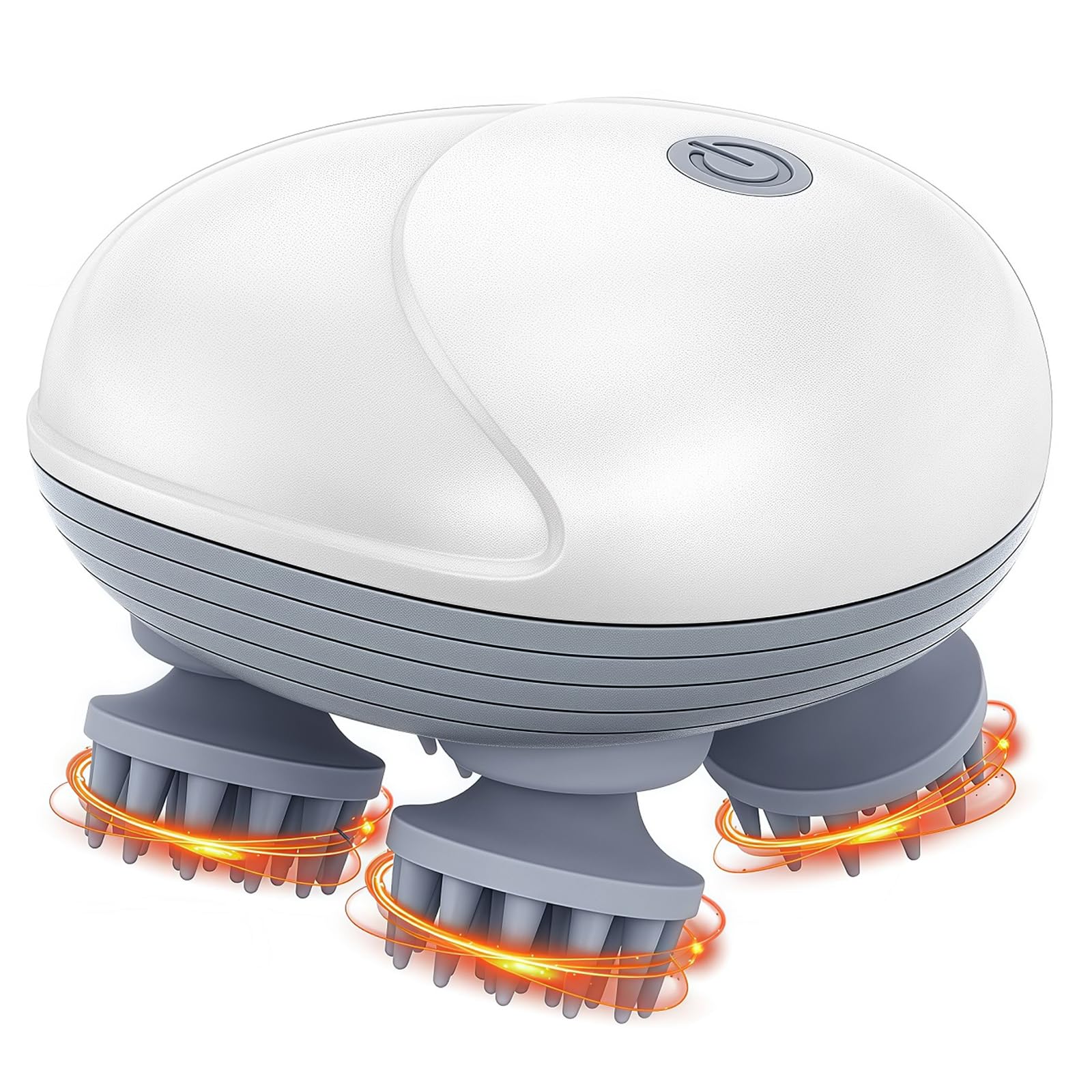 ORIA Portable Electric Scalp Massager for Dogs and Cats - 96 Silicone Contacts, 3 Kneading Modes, IPX6 Waterproof, Rechargeable Cat Massager for Head and Back, White