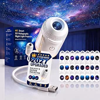 Galaxy and Ocean Projector with HD Star Scenes and 24 Films