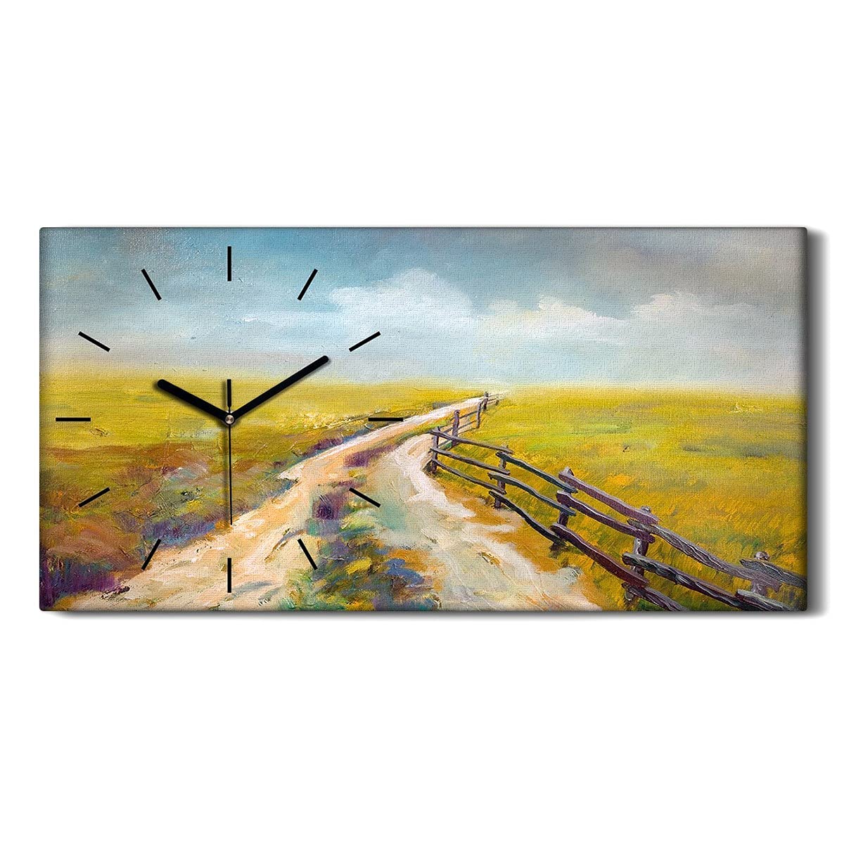 Horloge sur Toile Salon Coloray Décoration Murale Paysage pour une Ambiance Zen