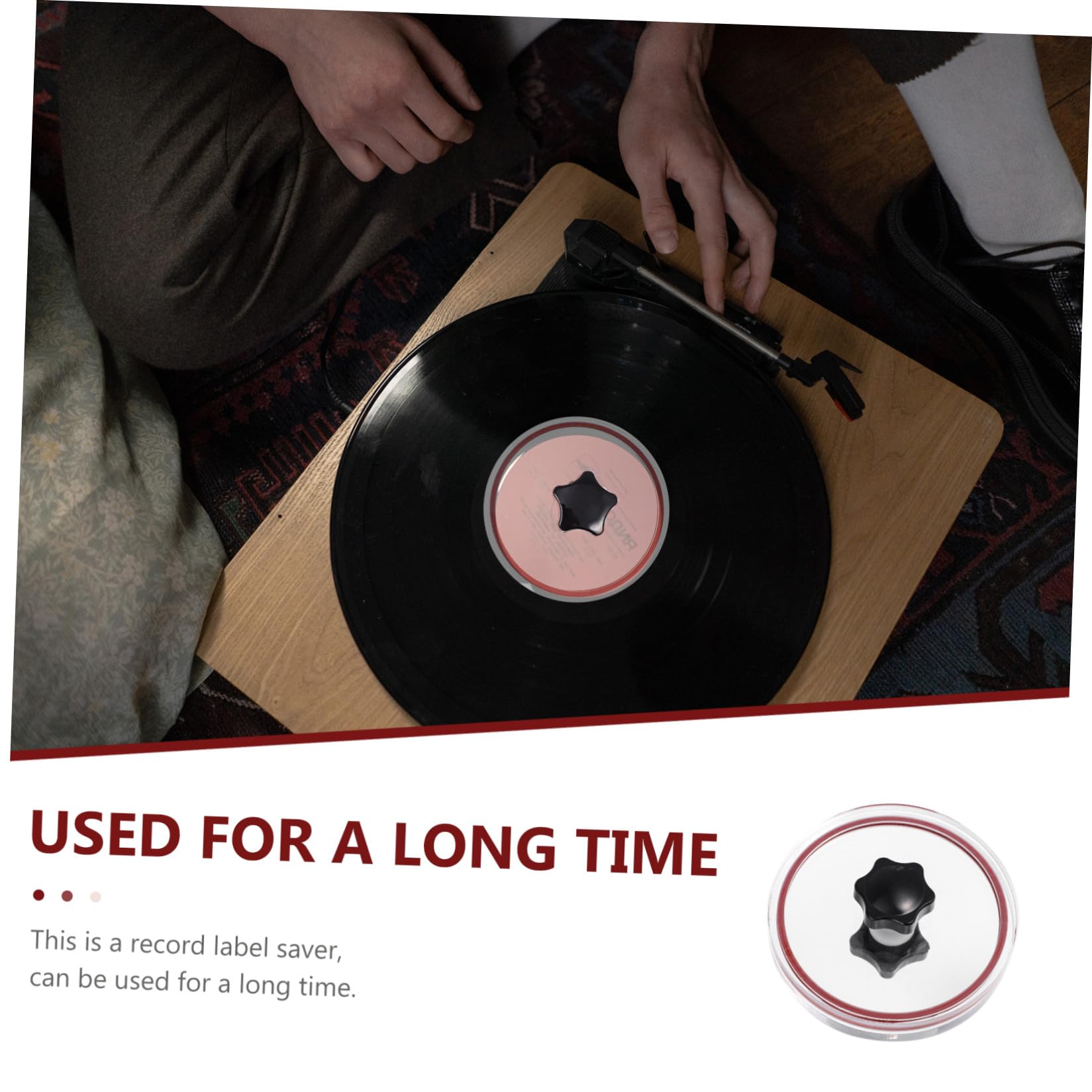 NUOBESTY Portaetichetta per Vinile in Acrilico con Silicone Protettivo Protettore per Etichette di Dischi in Vinile Antigoccia