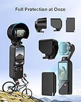 Vista 6 de Kit de soportes para manillar de abrazadera de cámara de bicicleta, cubierta protectora de cámara para parasol de lente compatible con DJI Osmo