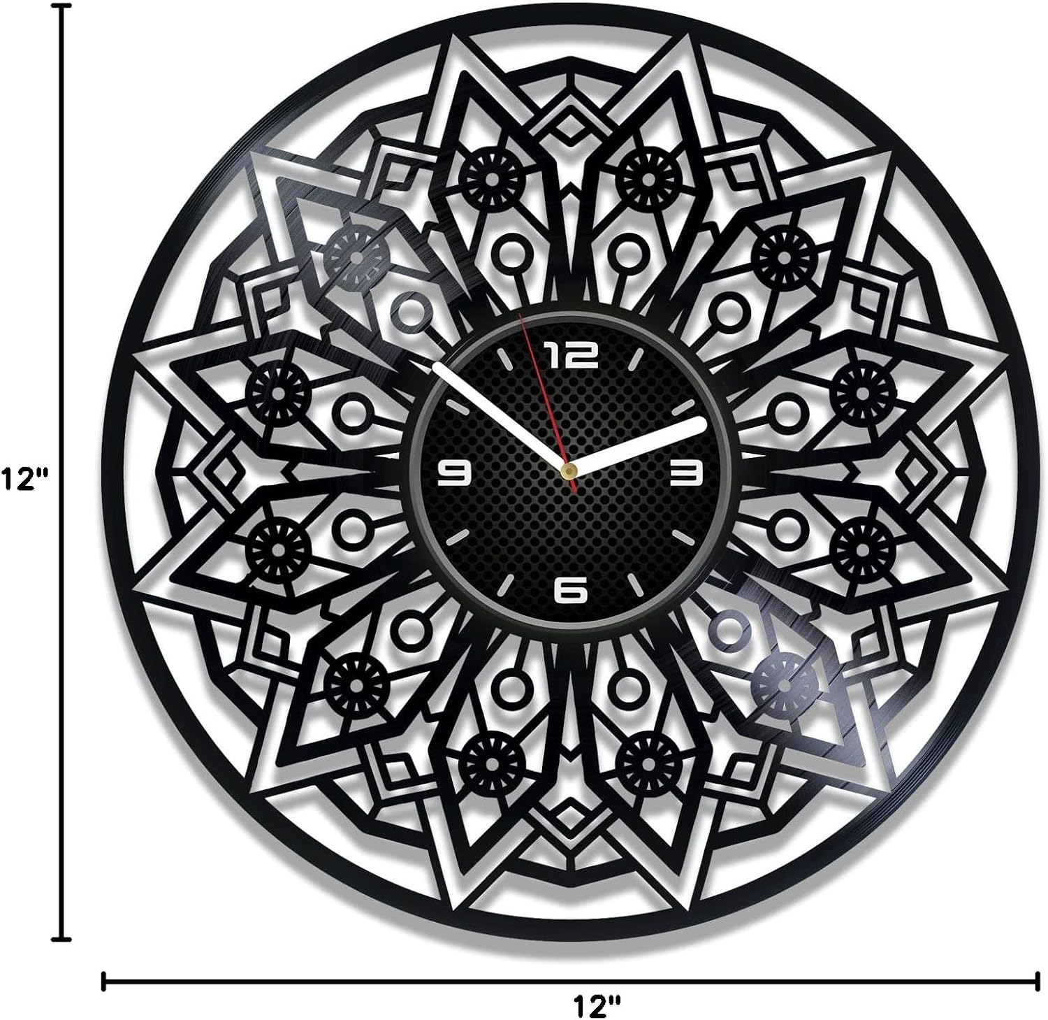 Mandala Vinyl Record Wall Clock 12 Inch - Gift for Girl - Gift Idea for Woman - Mandala Handmade Gift - Mandala Home Decor