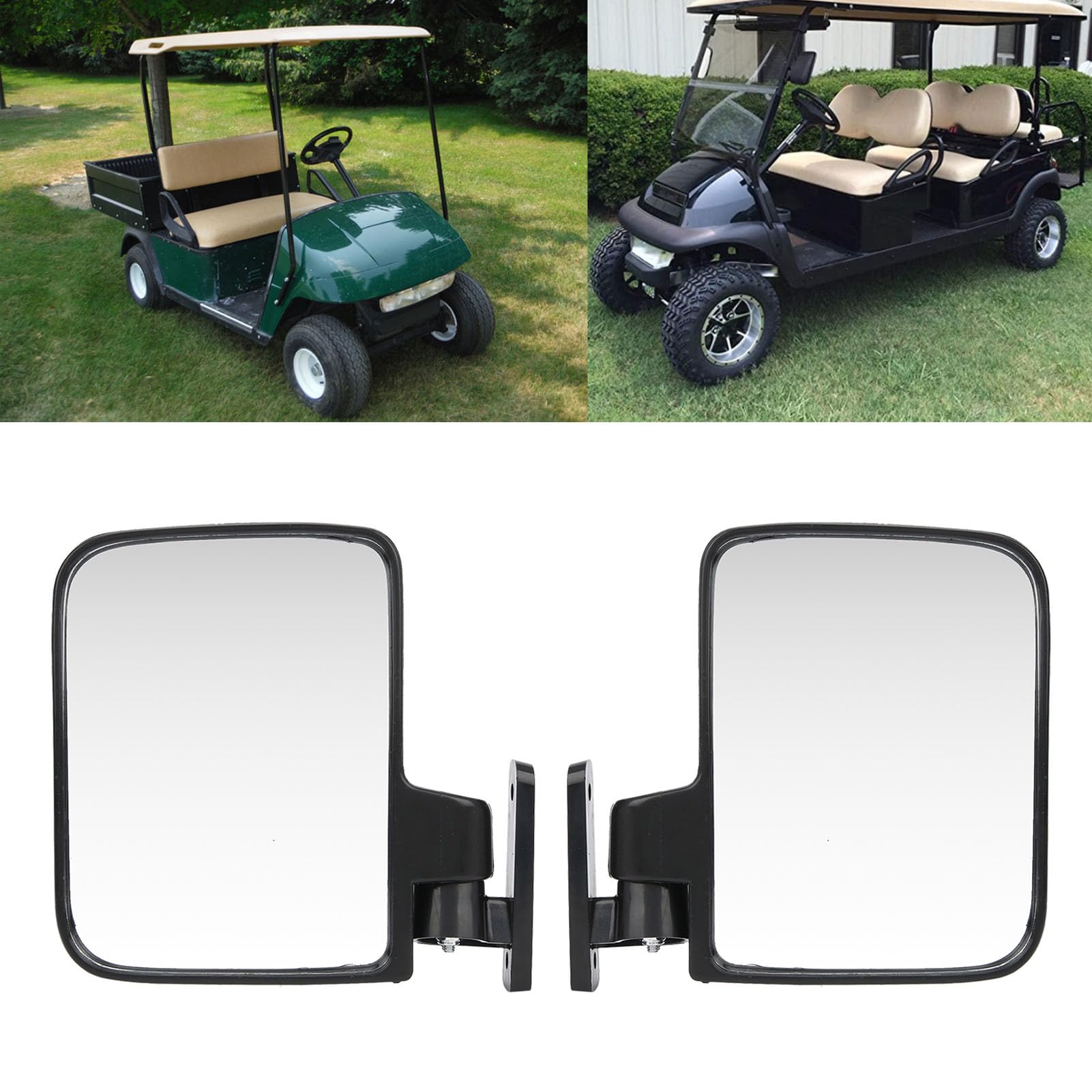 Jadeshay Specchietti Laterali per Carrello da Golf, Specchietto Laterale Convesso Retrovisore Esterno Pieghevole, Compatibile con Club Car, EZ GO, Yamaha