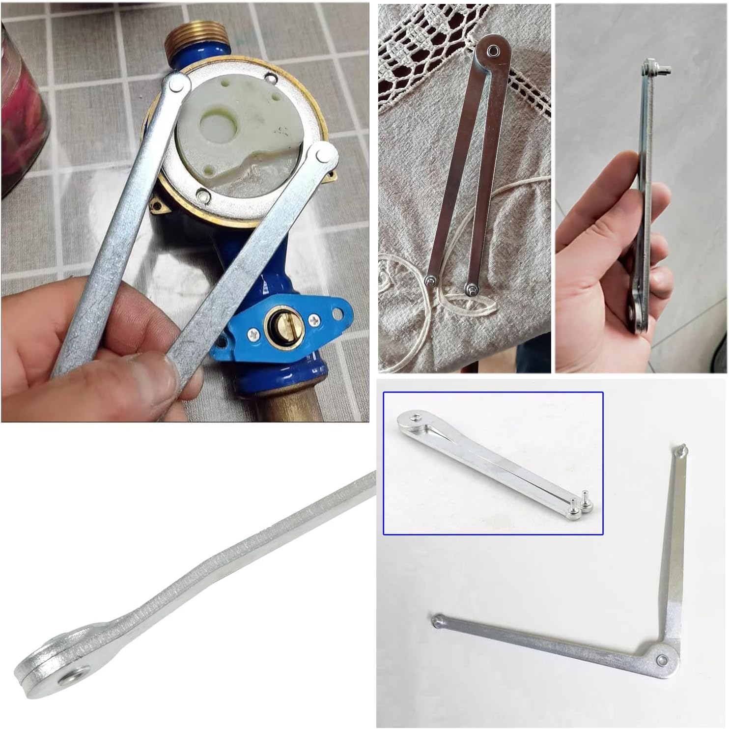2 Pack Angle Grinder Pin Wrench Universal Adjustable Angle Grinder Replacement Wrenches Locknut Spanner for Bosch Makita Milwaukee DongCheng Dewalt Angle Grinders Outer Flange Nut Lock Nuts
