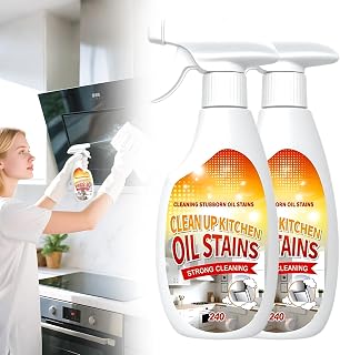 Heavy Duty Degreaser, Multipurpose Degreaser for Glass Stove, Oven, BBQ Grill & Microwave, Fume-Free Easy Off Oil Stain Remover (2)