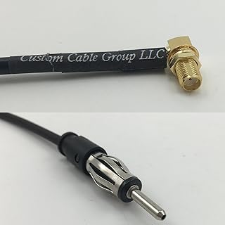 6 inch RG188 SMA FEMALE ANGLE to AM/FM MALE Pigtail Jumper RF coaxial cable 50ohm Quick USA Shipping