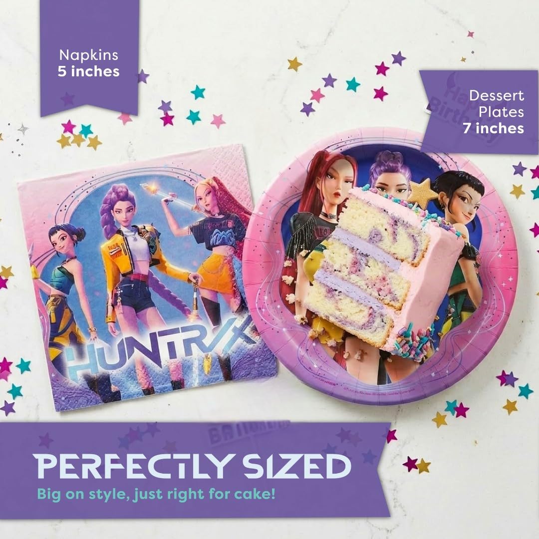 KPop Demon Hunters Plates & Napkins - Birthday Party Set -5