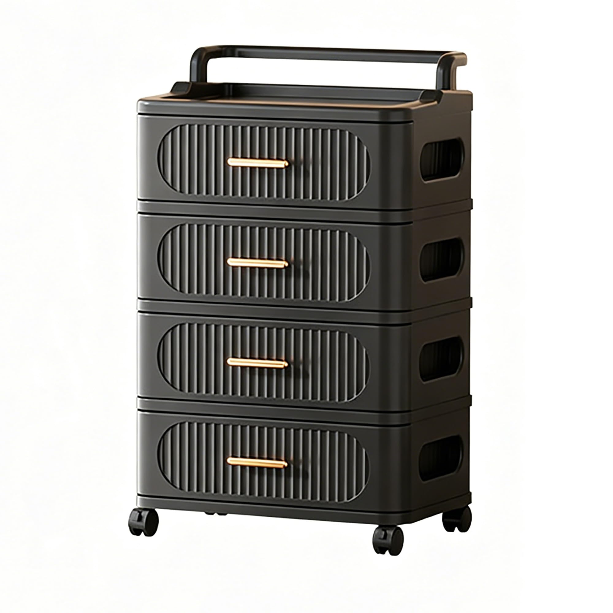 Storage Trolley with Drawers Rolling Storage Cart on Wheels Mobile Organiser Unit Utility Cart for Clothes Toys Snacks(C)