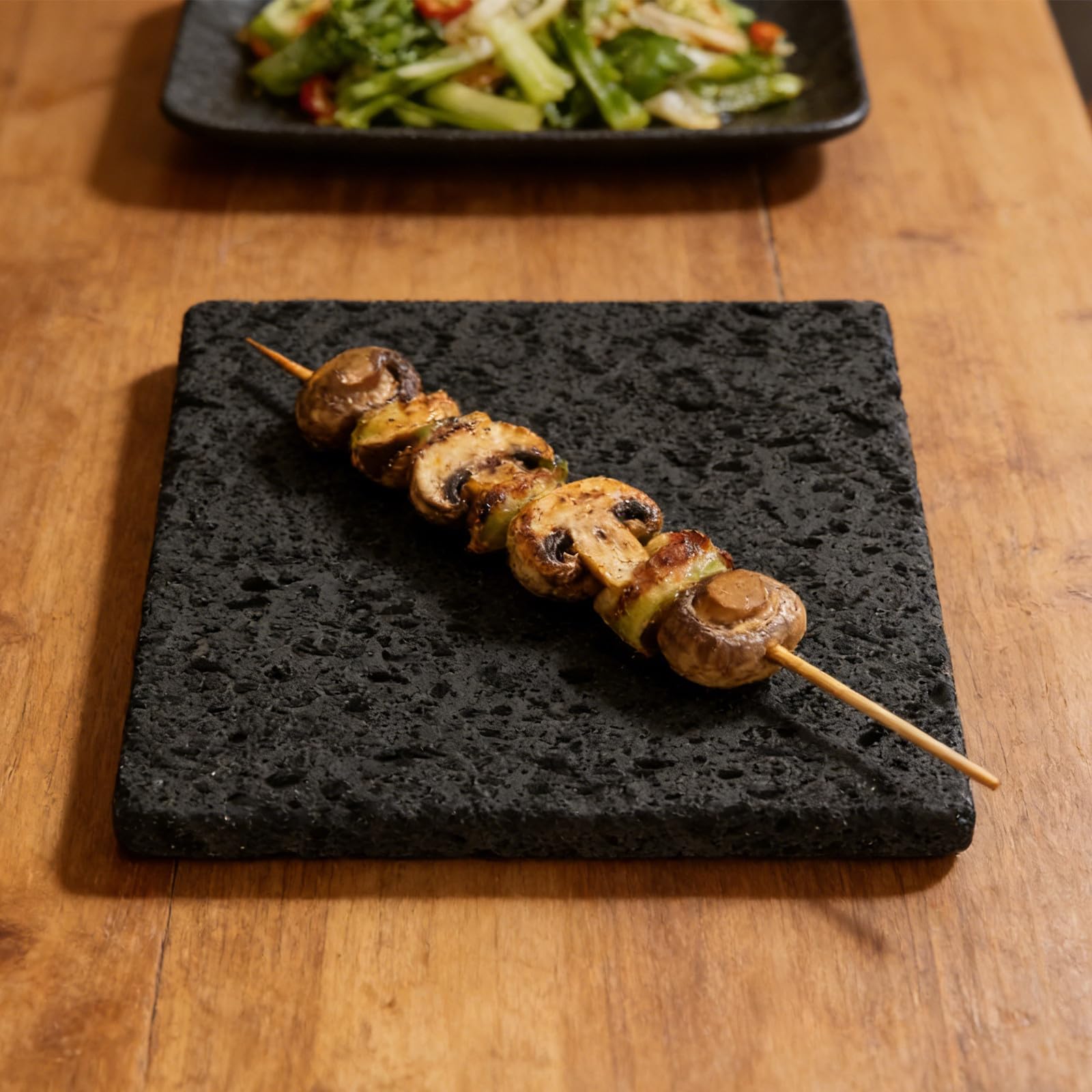 HEMOTON Azulejo de Piedra Rectangular para Cocinar Carne y Mariscos, Resistente a Altas Temperaturas Distribución Uniforme de Calor para Preparación Saludable