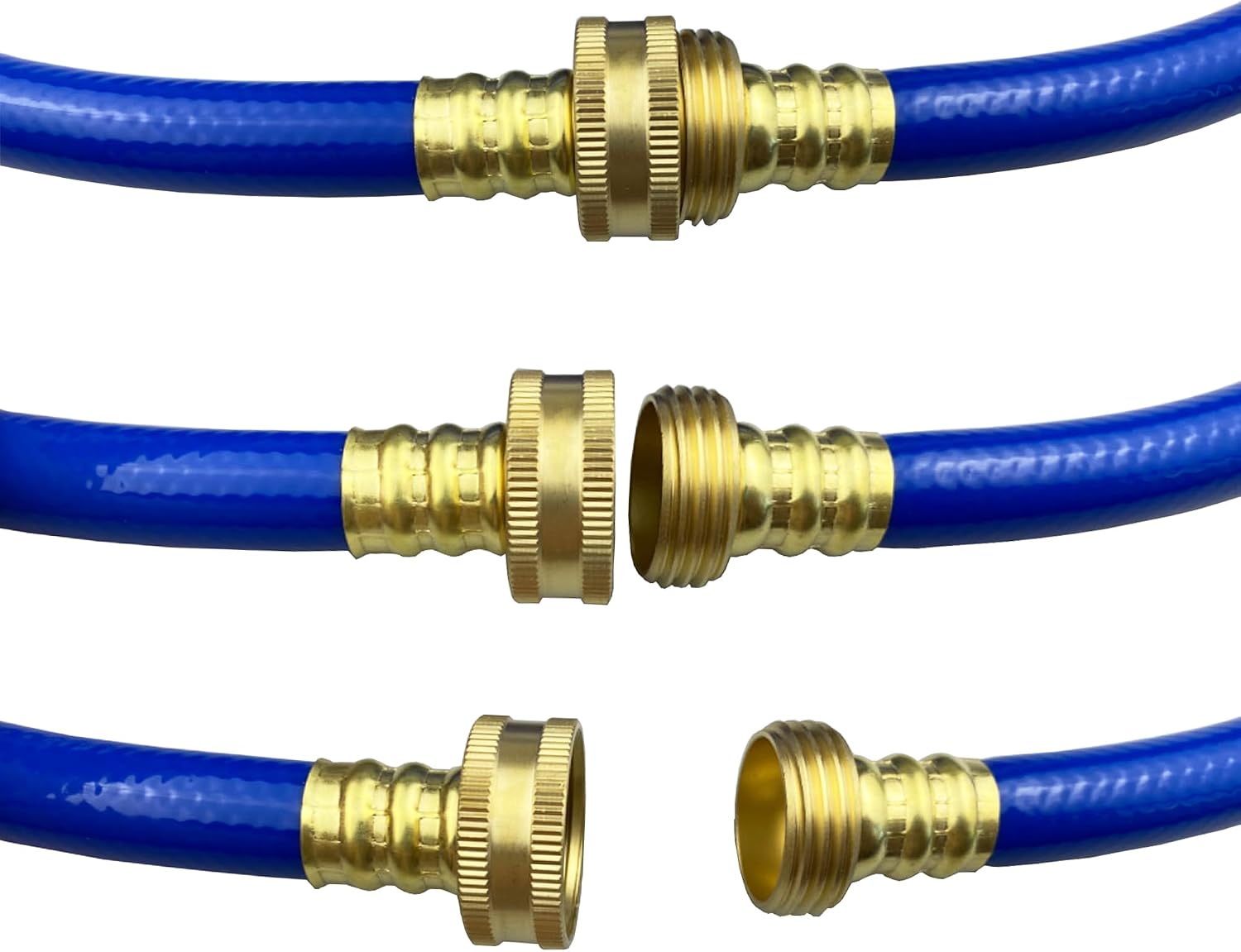 PVC Garden Hose 1/2 Inch Green Heavy Duty Water Hose with Solid Brass Fittings,No Leaking, Flexible,for outdoors,Lawns,Patio (100 FT, Blue, Brass Fittings)