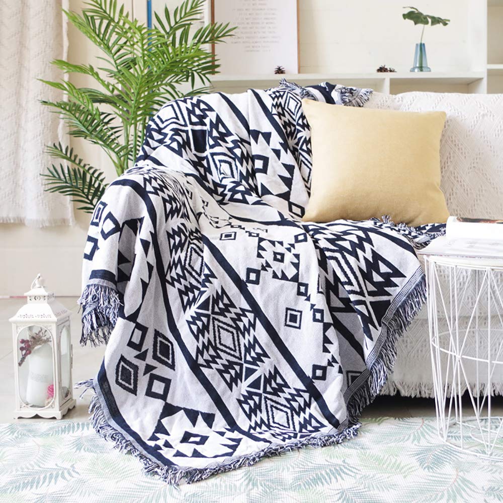 Jeté de Canapé Multi-usages Tricoté pour une Ambiance Tapis de Salon Cocooning