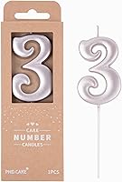 Vista 63 de PHD CAKE Velas de cumpleaños de 7 cm Elegantes Azul Número 4, Velas de Número Azul, Velas de Número para Pastel, Celebración de Fiesta