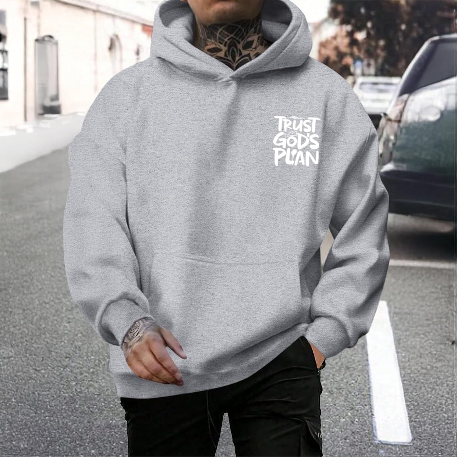 Christian Hoodies for Men Jesus Hoodie Religious God Sweatshirts Faith Bible Verse Sweatshirt Inspirational Pullover - Image 4