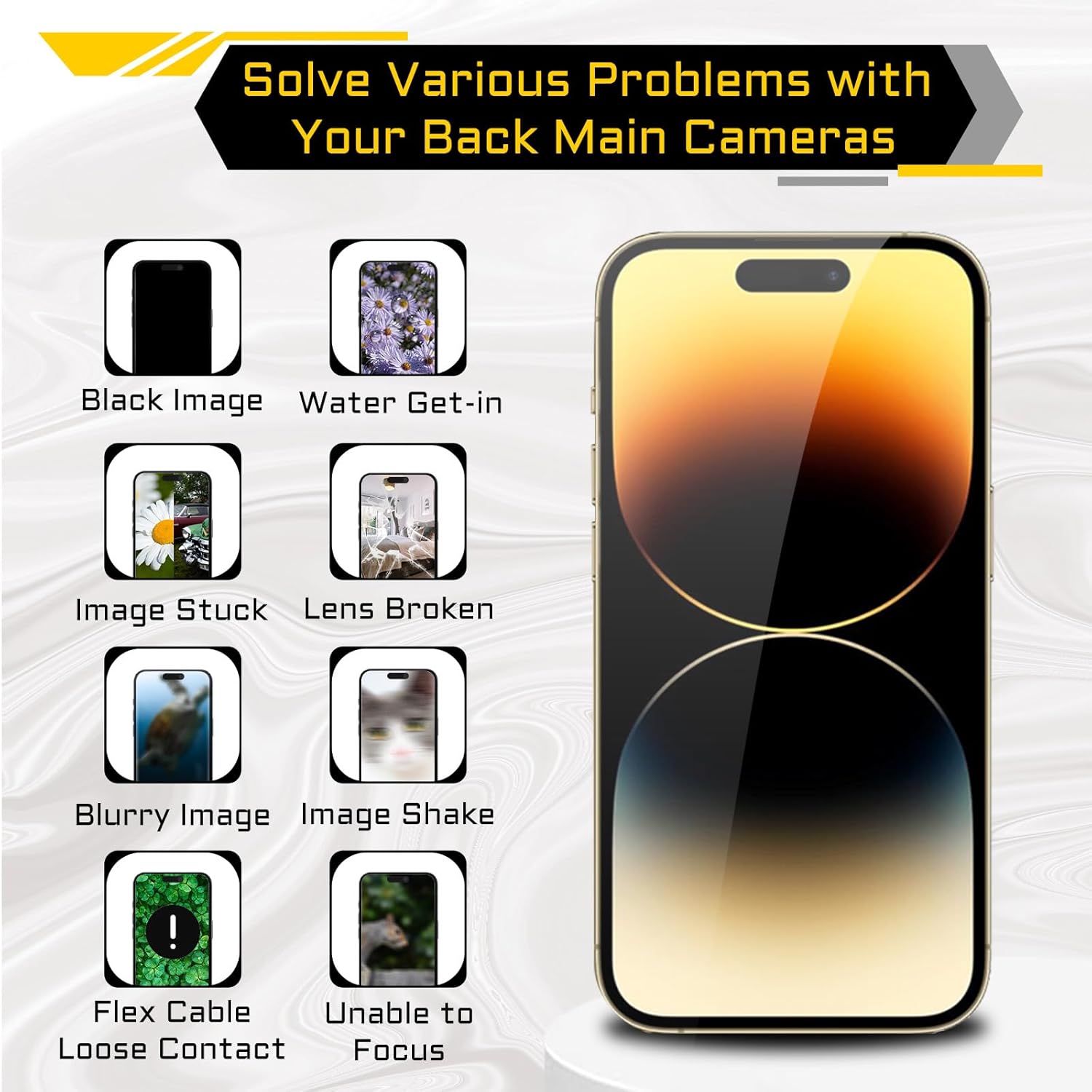 for iPhone 14 Pro Max Rear Camera Replacement for iPhone 14promax 48MP Main Back Camera Replace Full Repair Tools Kit with Magnetic Pad Screwdriver A2651 A2893 A2894 A2895 A2896