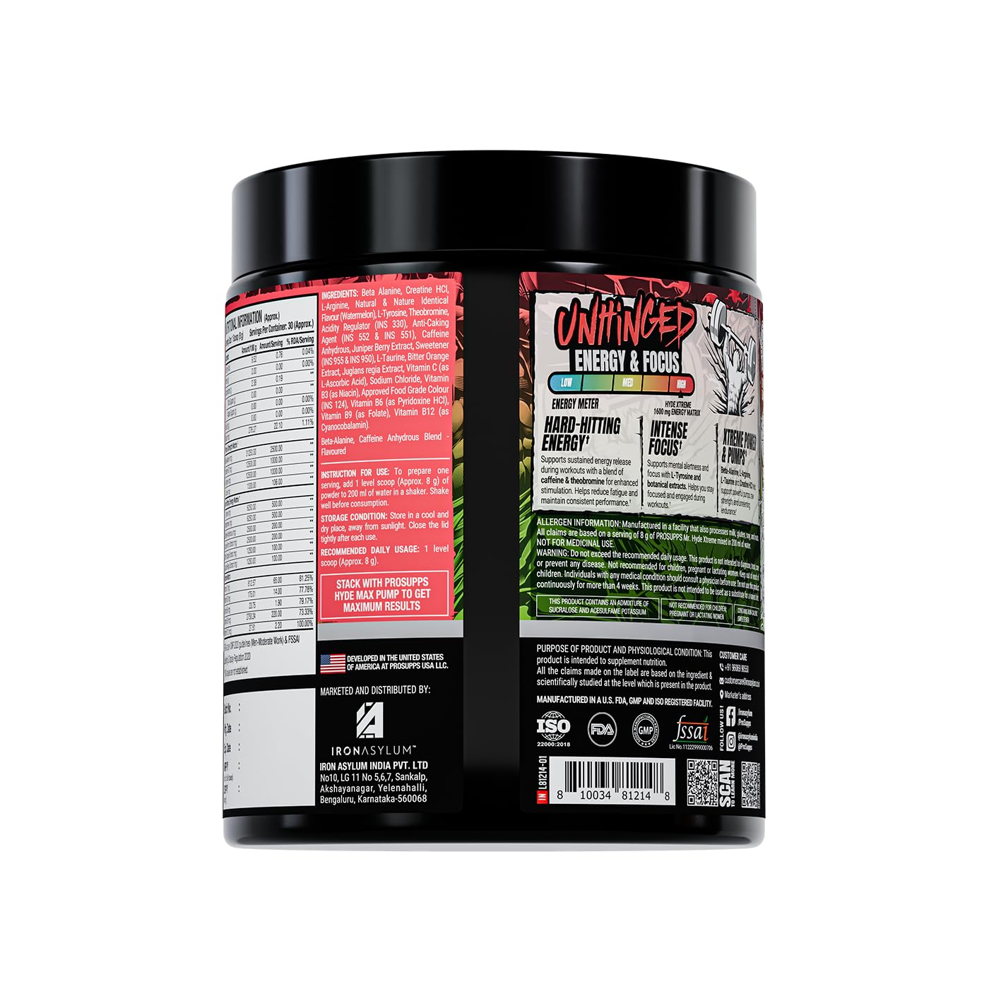 ProSupps Hyde Xtreme Watermelon High Stim Pre Workout, 30 Servings — Amazon image 3