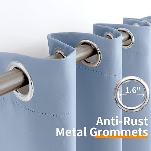 Miniatura 2 de YoungsTex Cortinas opacas cortas para dormitorio, con aislamiento térmico y ojales, cortinas de ventana para oscurecer la habitación, para sala de