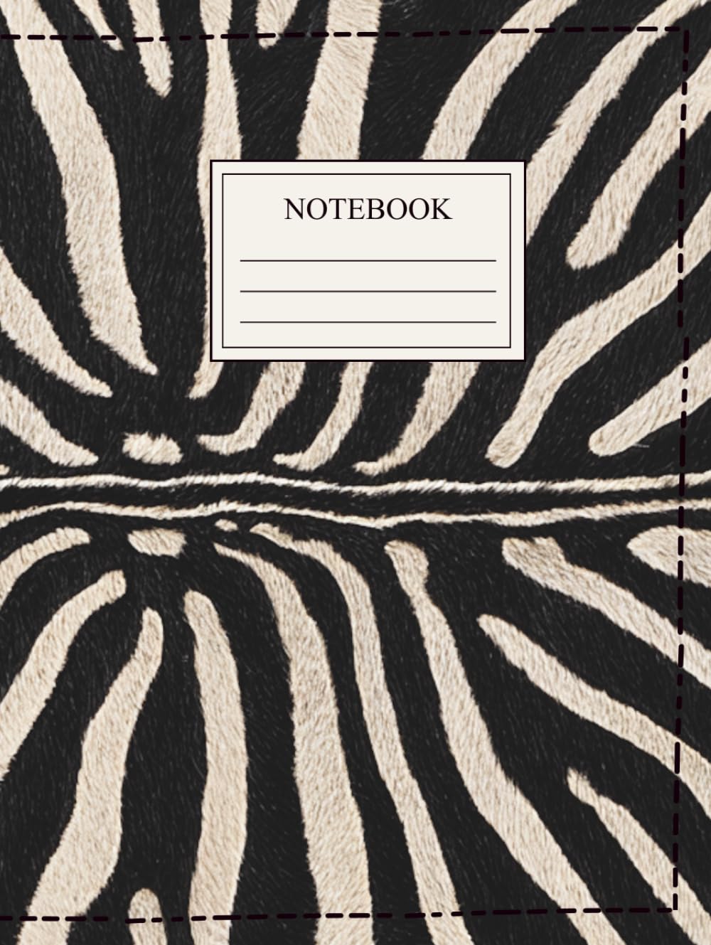 Zebra Notebook: Large Hardcover Lined Notebook with Zebra Print Cover, 150 Pages for Notes and Journaling