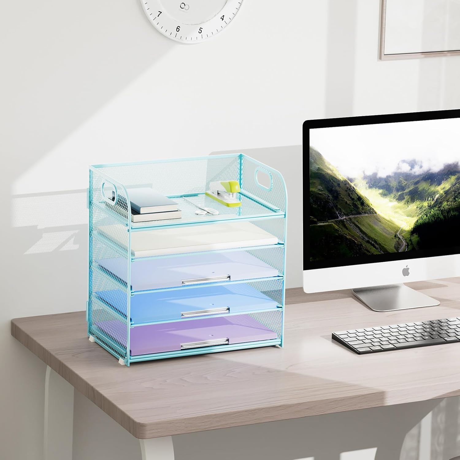 Organisateur De Bureau 5 Niveaux Avec Poignée – Range Vos Dossiers A4, Lettres Et Papiers En Un Clin D’œil !