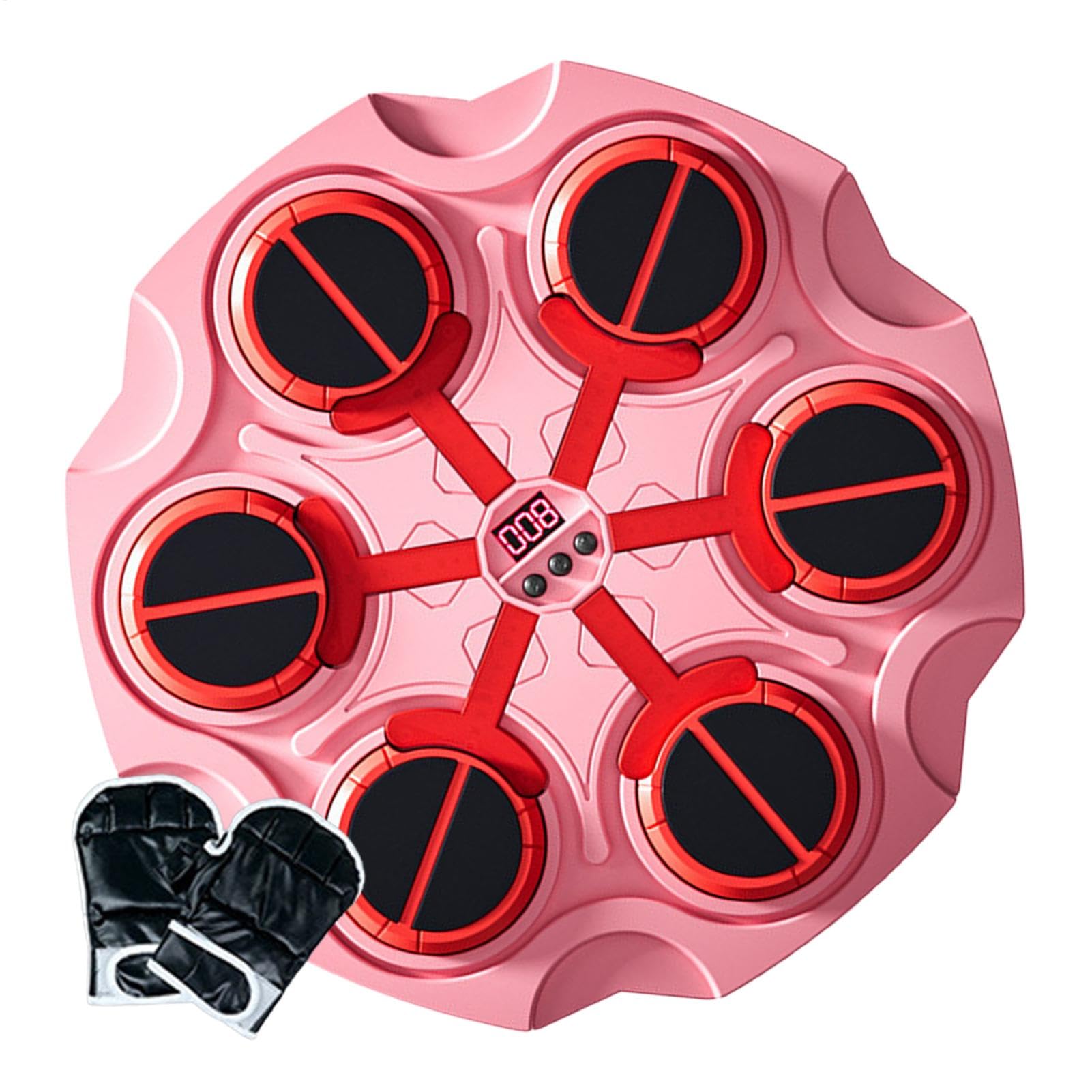 Set da boxe montato a parete, macchina da boxe musicale per bambini, giocattoli intelligenti da pugilare con guantoni da boxe | Giocattolo sportivo senza fili con luce e musica per bambini e ragazze