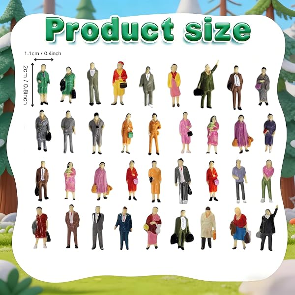 VICDUEKG 40 PCS Modell Figuren Verschieden stehende Figuren Passanten Spur H0 1:87, Verschiedene Posen Miniaturleute, Personen Figurine für architektonisches Planungsprojekt Modelleisenbahn - 2