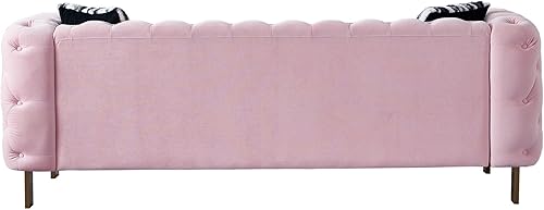 Miniatura 9 de Sofá Chesterfield de terciopelo, sofá tapizado clásico copetudo, moderno de 3 plazas, muebles largos con respaldo copetudo para sala de estar y