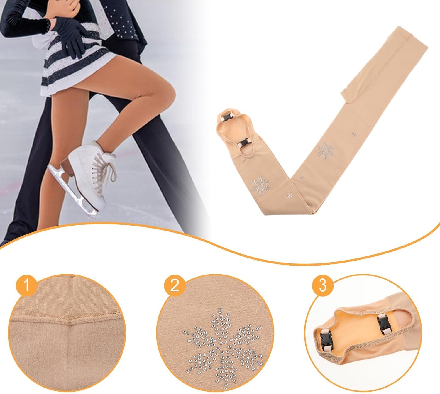 Figure Skating Tights Leggings, Stretch, Comfortable, Warm, Soft Over The Skate Tights for Competition Girls Women, XXL