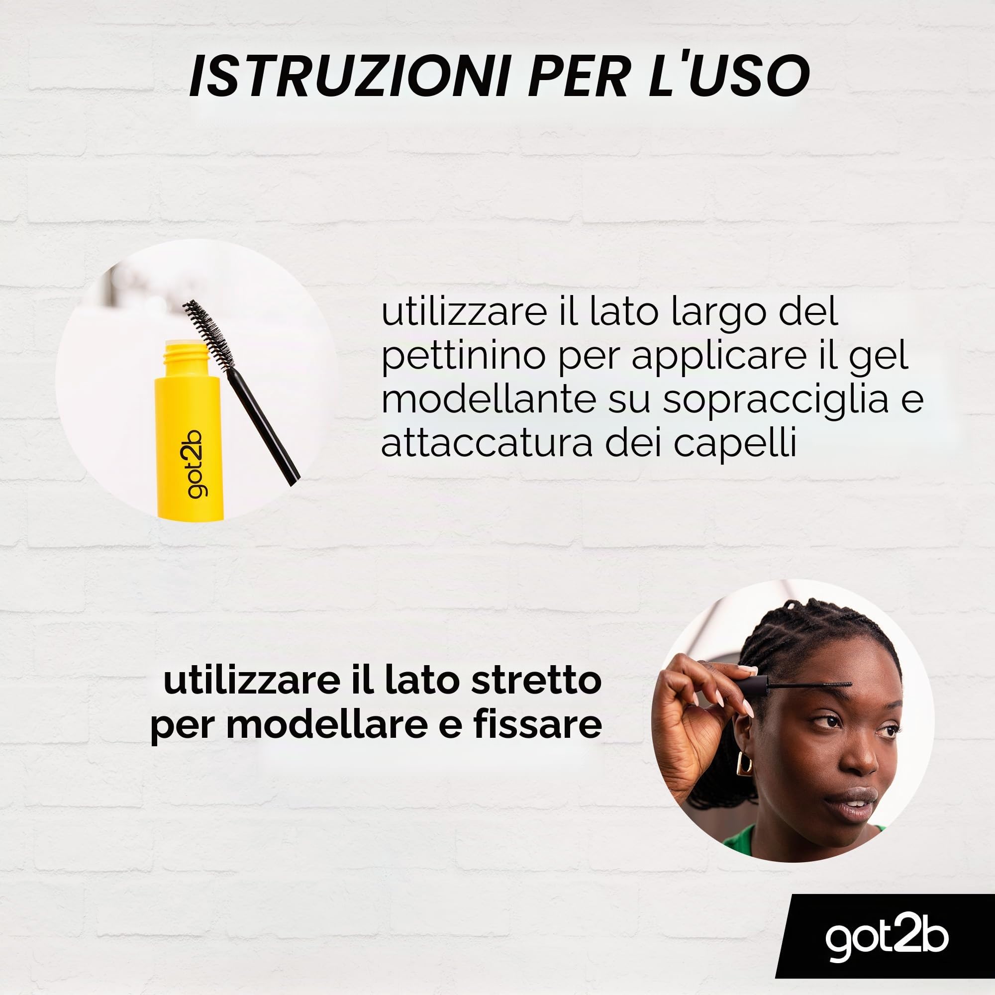 got2b Gel per sopracciglia 2 in 1 incollato per sopracciglia e bordi, tenuta 72 ore, senza residui bianchi o appiccicosità, vegano, senza silicone, senza alcool, 16 ml