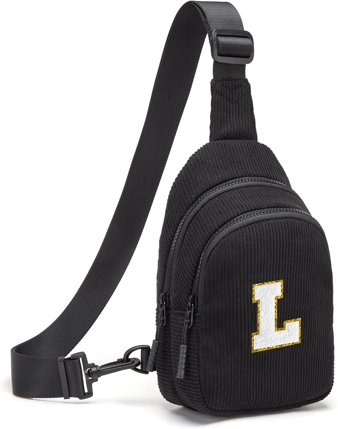 Small Corduroy Sling Bag Initial Crossbody Bag Fanny Pack for Girls Personalized Birthday Gifts for Teen Girls Gifts