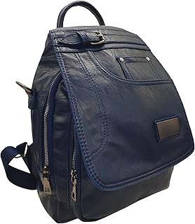 شنطة جلد للنساء بيد علوية من ايسل، شنطة كتف، شنطة ظهر بحزام مثبت وتصميم عصري وأنيق، الأبعاد 32 × 26 × 12 سم، موديل 1549