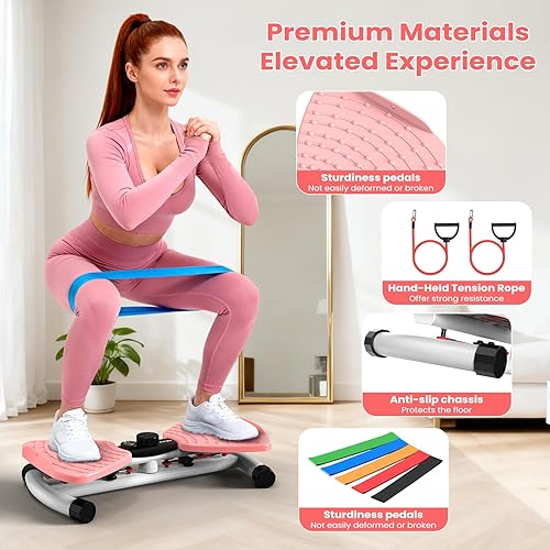 Miniatura 6 de Relife - Máquina para torcer de cintura, tabla giratoria abdominal con monitor digital, 20 db silenciosa, capacidad de 330 libras, base