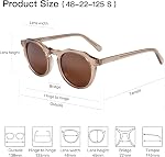ZENOTTIC Lunettes de soleil vintage ronde polarisé pour femmes hommes UV400 Protection Retro Lunettes de soleil