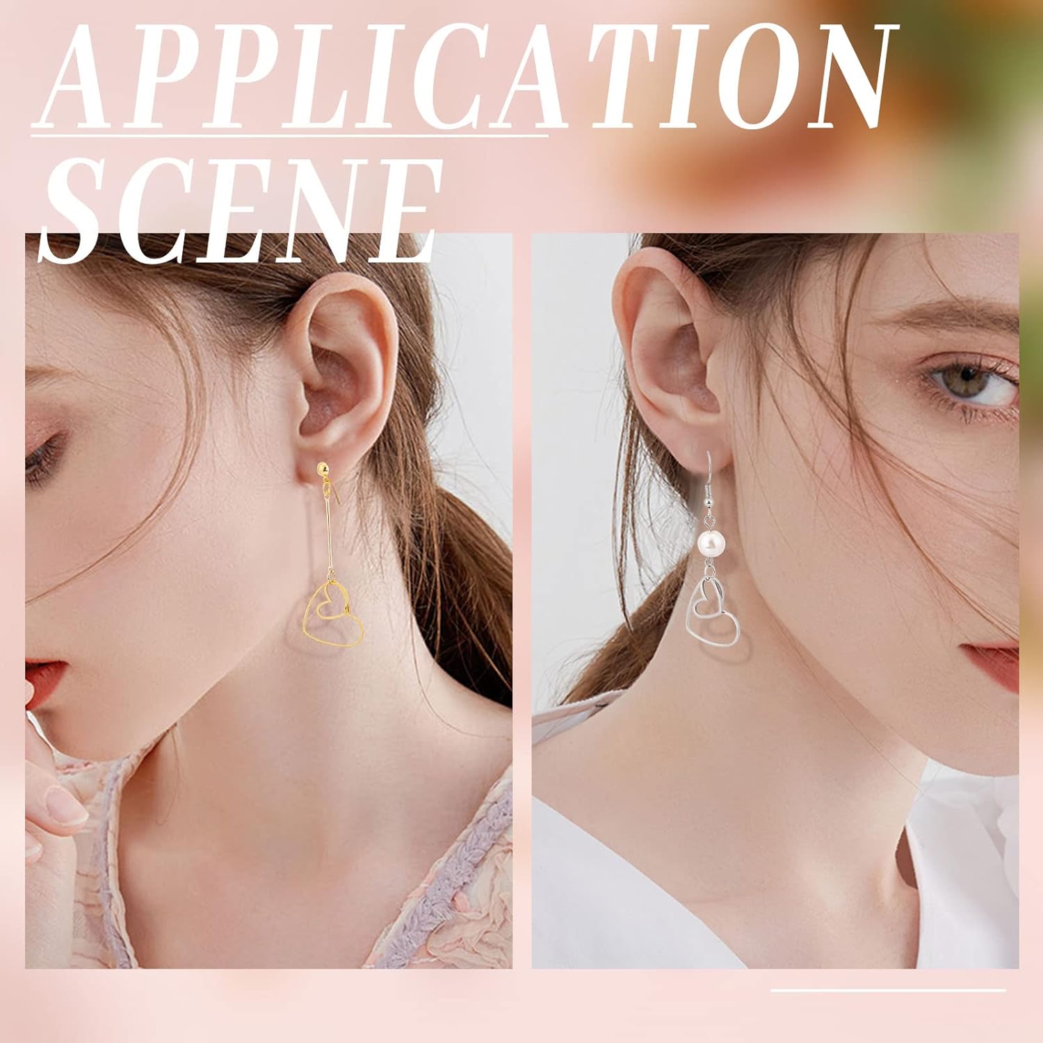 SUNNYCLUE 1 Box 40Pcs Open Bezels Heart Charms Linking Rings Valentine's Day Real 18K Gold Plated Stainless Steel Heart Charm Frame Love Links Connectors Valentine Pendants for Jewelry Making Earrings - Image 5