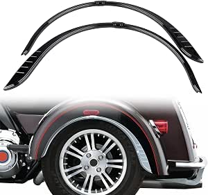 XMMT Rear Fender Flares For 2009-2022 Harley Tri Glide Ultra Classic & Street Glide Trike - Black ABS Accent Trim