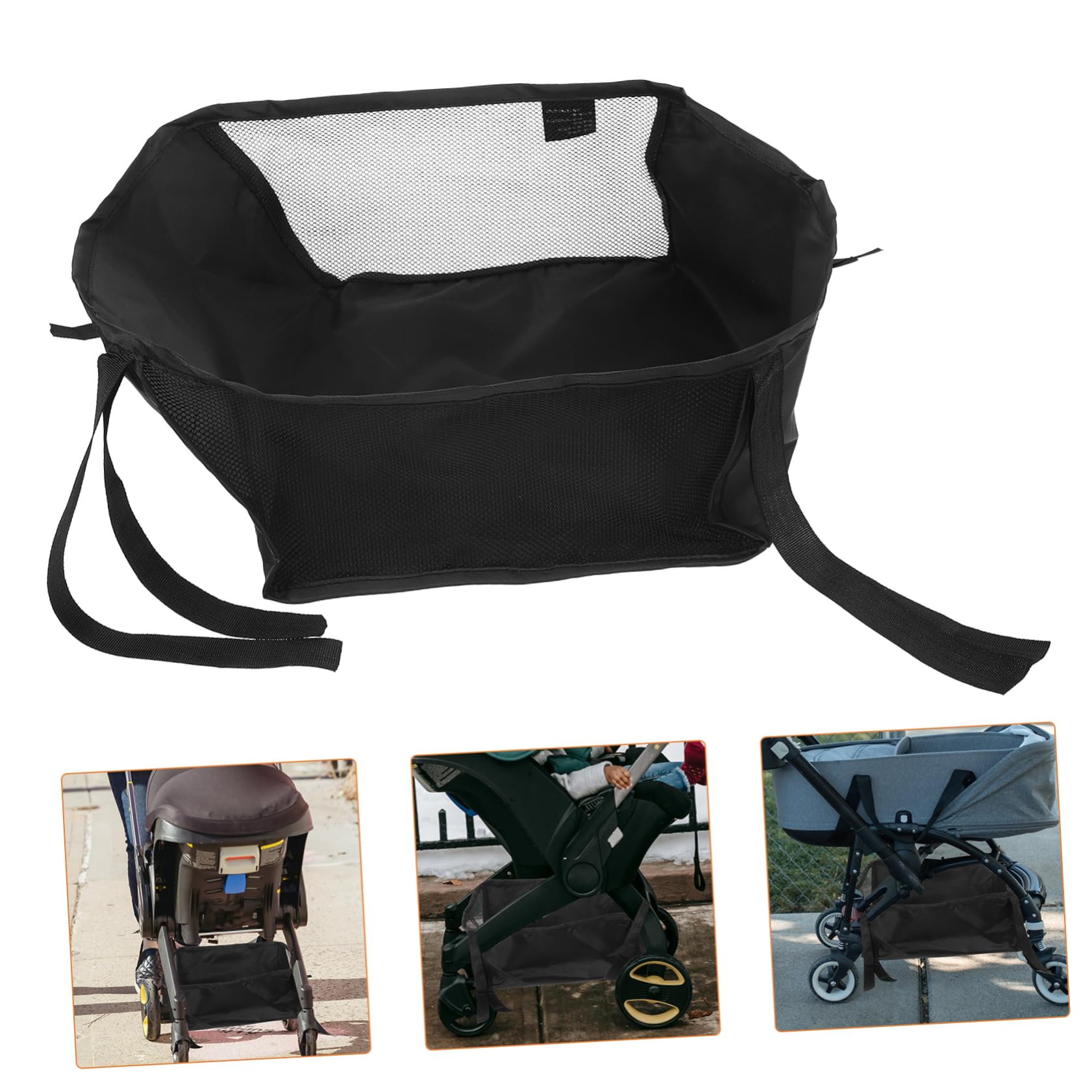 Cestino Portaoggetti Inferiore per Passeggino in Panno Oxford, Borsa Organizer Tasche Multiple per Passeggino e Auto Ragazzo Ragazza