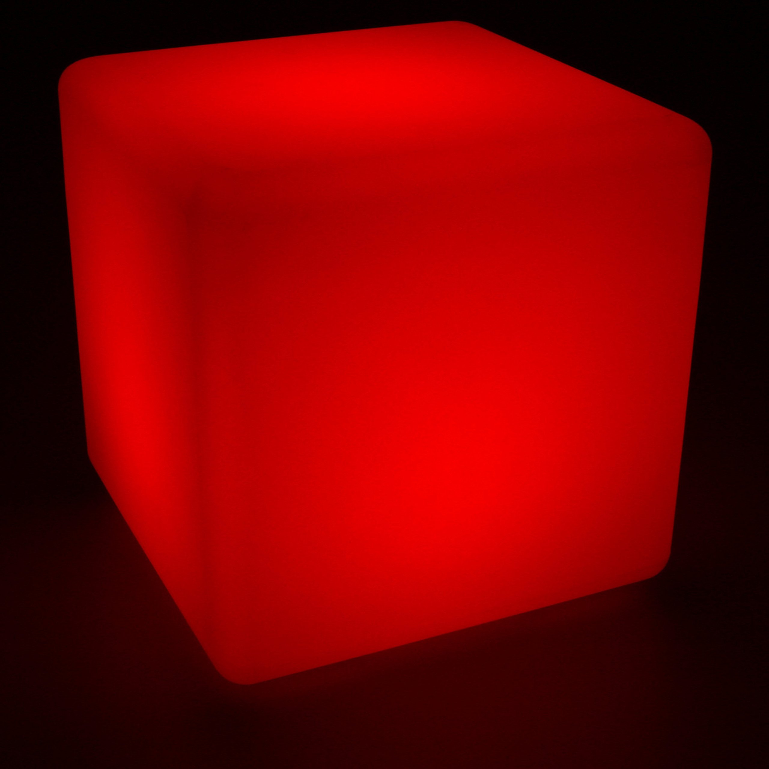 Led Würfel 40x40 cm Leuchtwürfel Outdoor Aufladbar mit Akku und Fernbedienung RGB Farbwechsel 16 Farben Sitzwürfel Hocker Garten Würfelhocker Wasserdicht IP65 Weiß