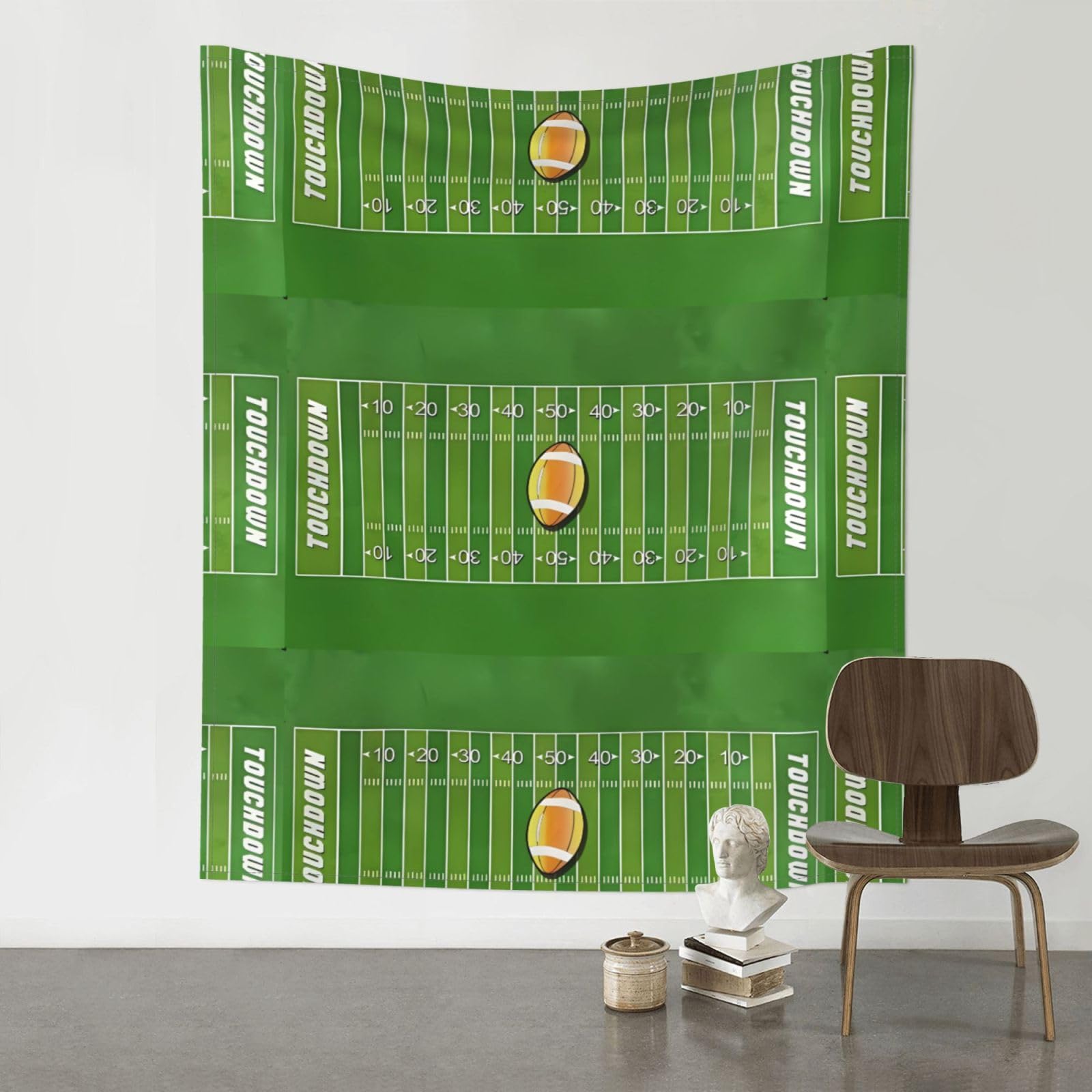 WHJSSF American Football Field Ball Sport Prints Wall Tapestry 60x51in - Boho Decor Throw for Bedroom, Dorm, Picnic & Outdoor Adventures