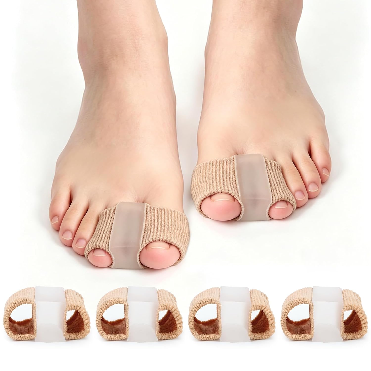 Toe Separators For Women,Toe Separators for Overlapping Toes,4Pcs Soft Comfortable Toe Straightener for Relieves Plantar Fasciitis Bunions, and Hammertoes