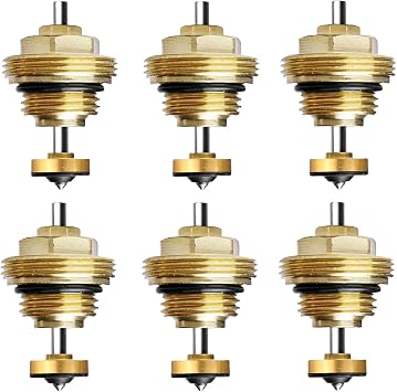 Underfloor Heating Manifold, Pack of 6 Return Pin Valve Core M30 x 1.5, Valve Insert for Manifold, Return Pin Valve Core, Thermostatic Valve Core