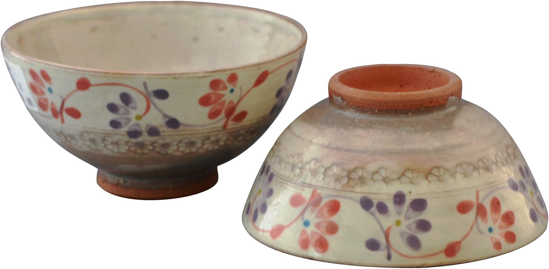 Kyo-Ware B12-3 Shimizu Ware by Keiji Large and Small Chazule, Hanamishima