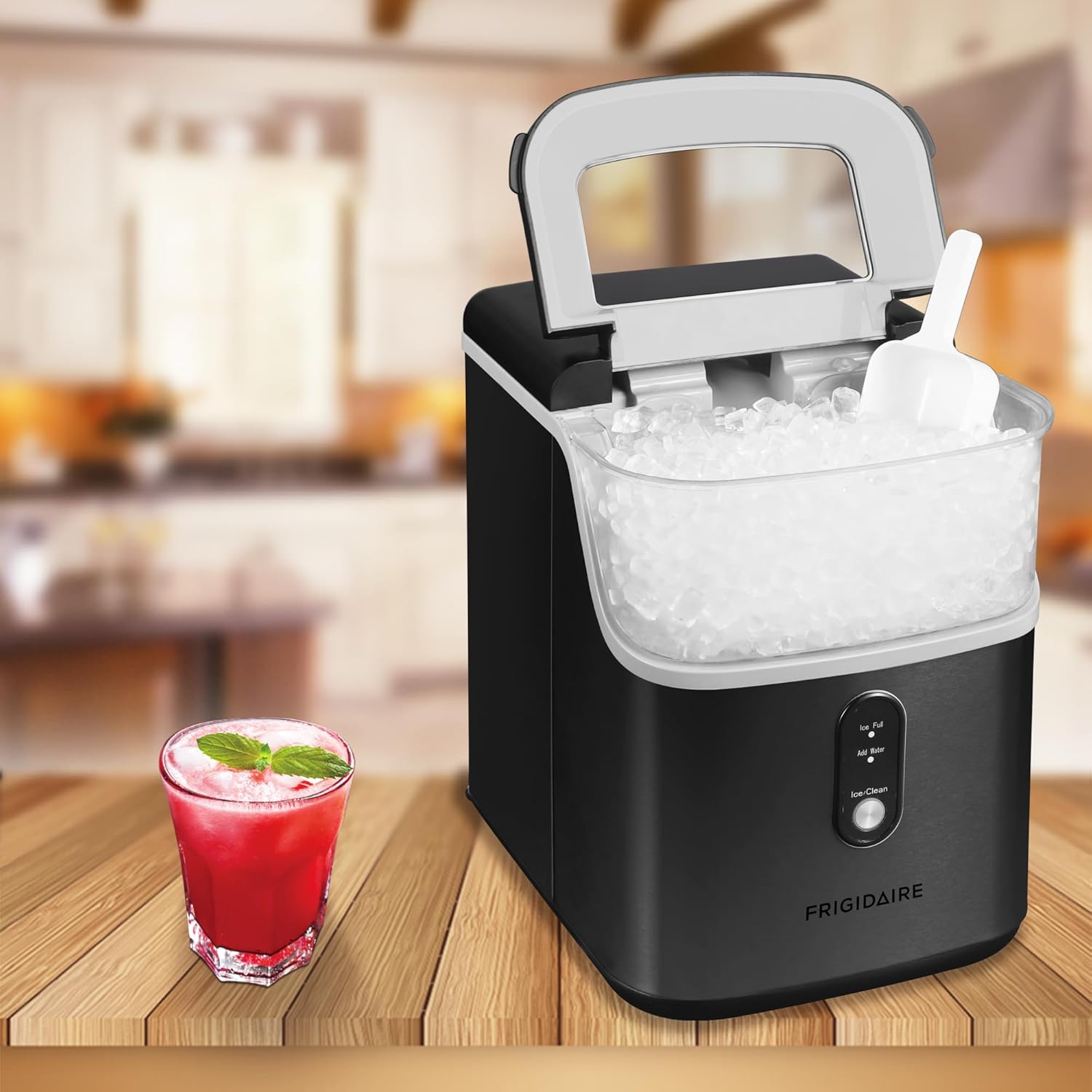 Frigidaire Countertop Crunchy Chewable Nugget Ice Maker V2, 33lbs per Day, Gunmetal