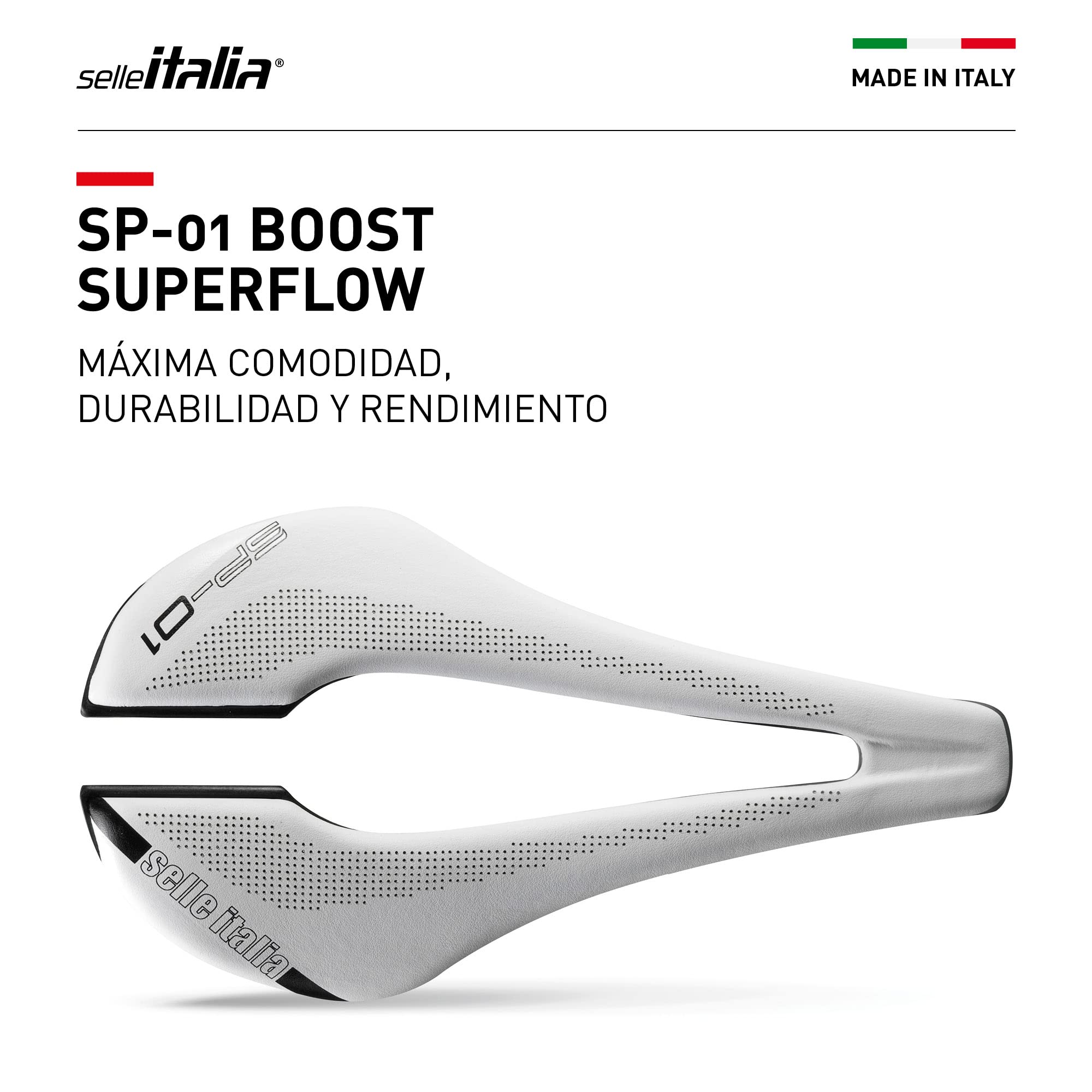 Selle Italia SP-01 Boost Superflow 白 S3 White Bike Saddle Flite Boost Kit Carbonio Superflow - Selle