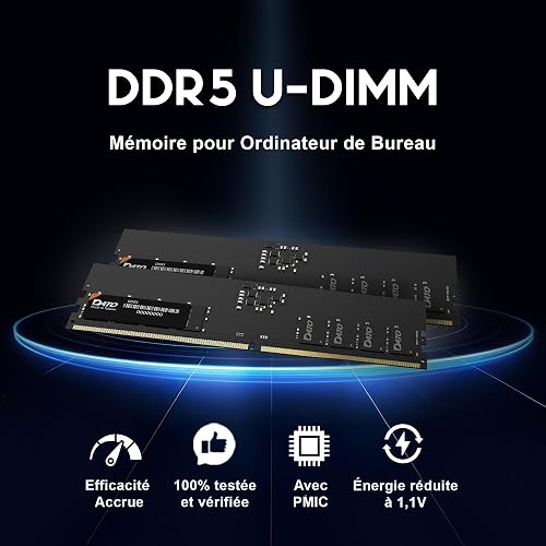 DATO DDR5 UDIMM 32GB Kit 16GBx2 Desktop RAM 5600MHz PC5-44800 CL46 1.1V 288-Pin Non-ECC unbuffered dimm, modulo di memoria desktop - 2