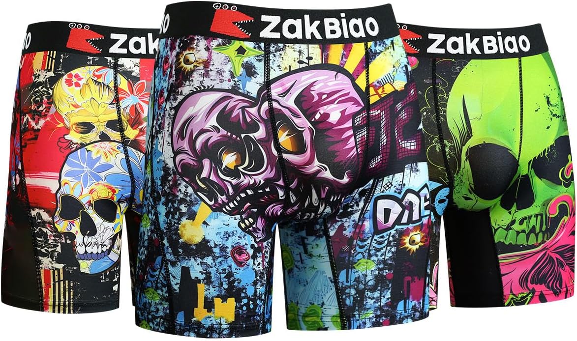 Mens Pouch Boxer Briefs Big and Tall Moisture Wicking Long Leg Underwear 3 Pack