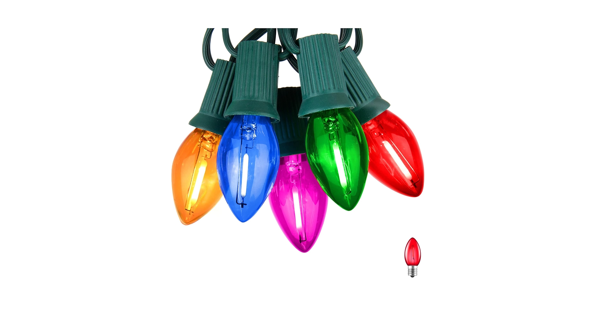 Multicolor C7 LED Christmas String Lights, 25FT C7 Vintage