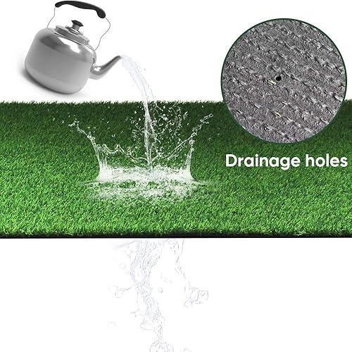 Miniatura 3 de Alfombra de césped artificial realista, 1 x 47 pies, 0.7 pulgadas, para interior y exterior, jardín, césped, paisaje, césped sintético, césped