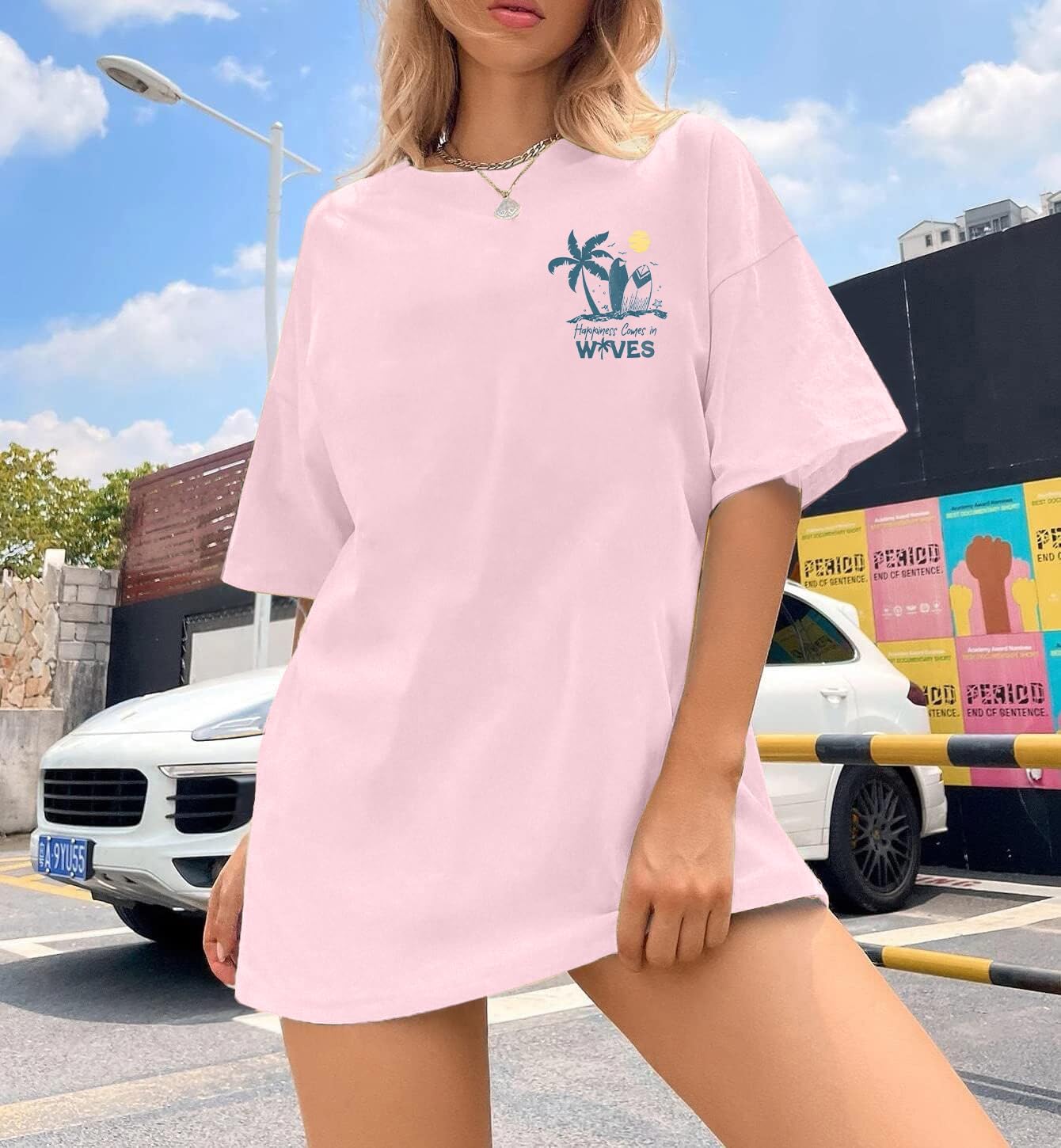 Graphic Tees Women Oversized T-Shirts: Summer Hawaiian Beach Tops Shirts Hawaii Tropical Beachy Short Sleeve Outfit - Image 3
